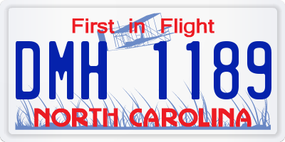 NC license plate DMH1189