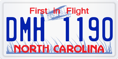 NC license plate DMH1190