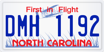 NC license plate DMH1192