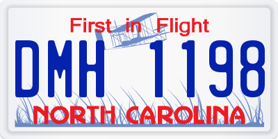 NC license plate DMH1198