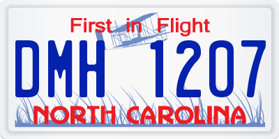 NC license plate DMH1207