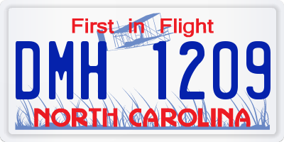 NC license plate DMH1209