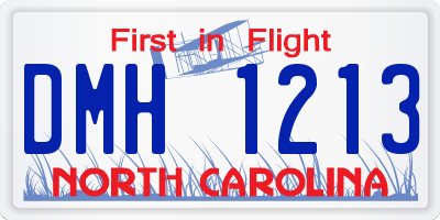 NC license plate DMH1213