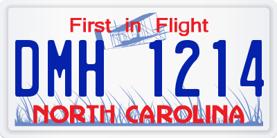 NC license plate DMH1214