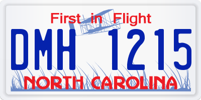 NC license plate DMH1215