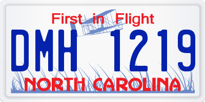 NC license plate DMH1219