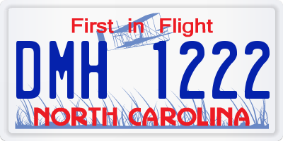 NC license plate DMH1222