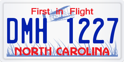 NC license plate DMH1227