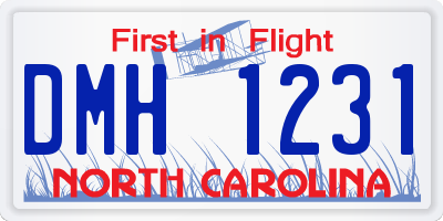 NC license plate DMH1231