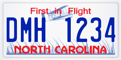 NC license plate DMH1234