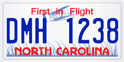 NC license plate DMH1238