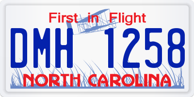 NC license plate DMH1258