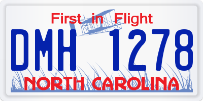 NC license plate DMH1278