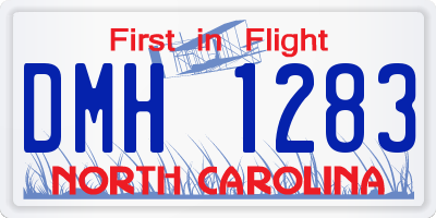 NC license plate DMH1283