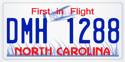 NC license plate DMH1288