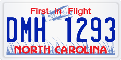 NC license plate DMH1293