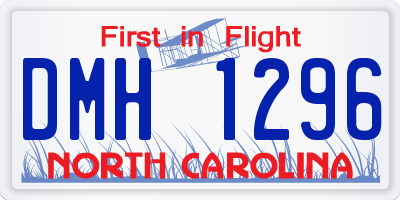 NC license plate DMH1296