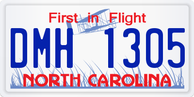 NC license plate DMH1305