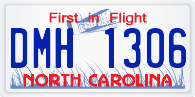 NC license plate DMH1306