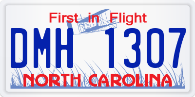 NC license plate DMH1307