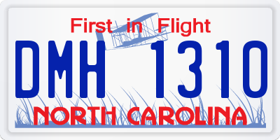 NC license plate DMH1310