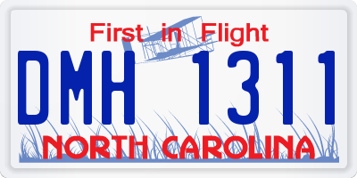 NC license plate DMH1311