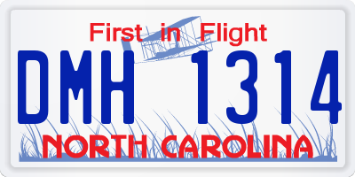 NC license plate DMH1314