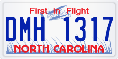 NC license plate DMH1317