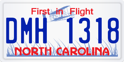 NC license plate DMH1318