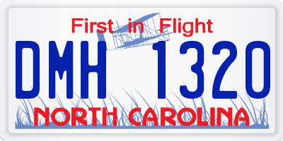 NC license plate DMH1320