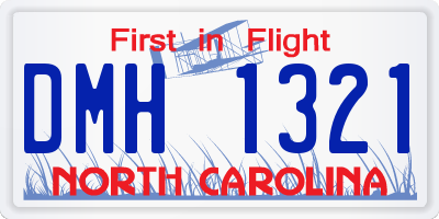 NC license plate DMH1321