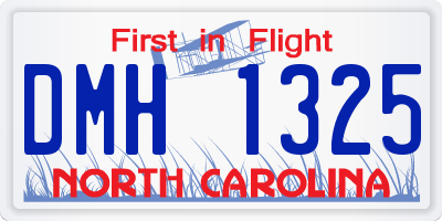 NC license plate DMH1325