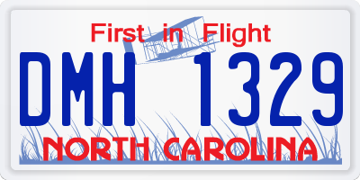 NC license plate DMH1329