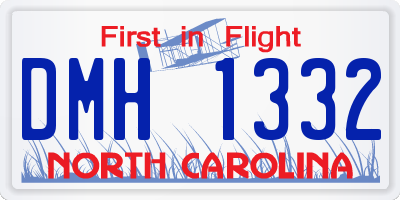 NC license plate DMH1332