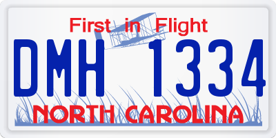 NC license plate DMH1334