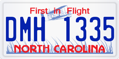 NC license plate DMH1335