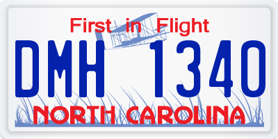 NC license plate DMH1340