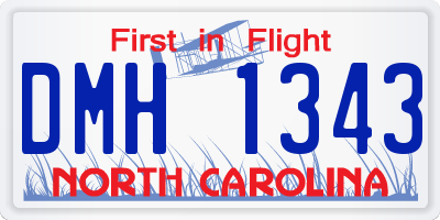 NC license plate DMH1343