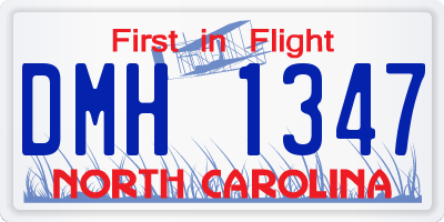 NC license plate DMH1347