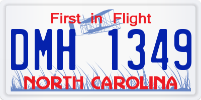 NC license plate DMH1349