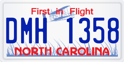NC license plate DMH1358
