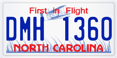 NC license plate DMH1360