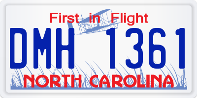 NC license plate DMH1361