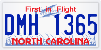 NC license plate DMH1365