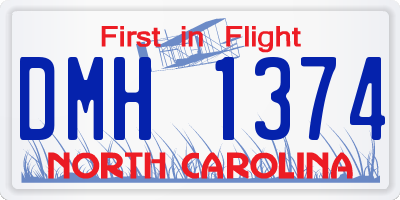 NC license plate DMH1374