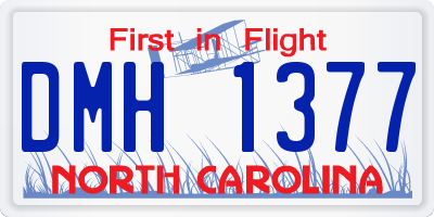 NC license plate DMH1377