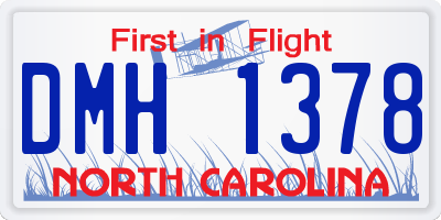 NC license plate DMH1378