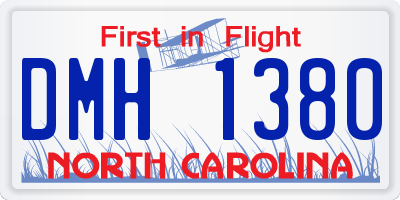 NC license plate DMH1380