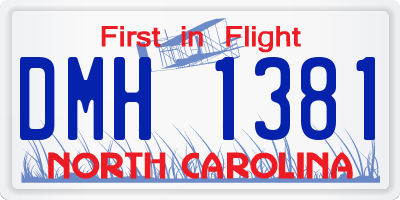 NC license plate DMH1381