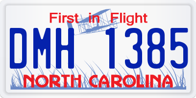 NC license plate DMH1385